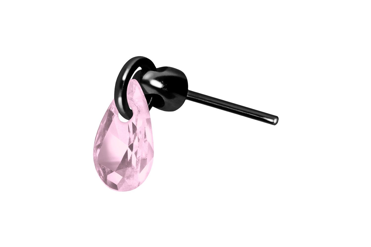 Titan Aufsatz mit Push Pin KRISTALLTROPFEN von Piercingline